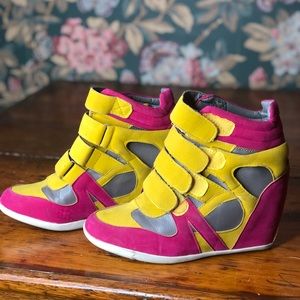 High top heel sneakers